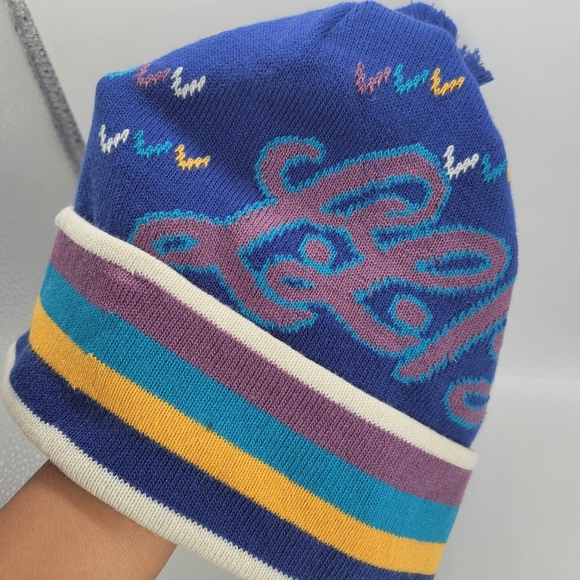 New L.L. Bean Multicolor Vintage Style Retro Beanie OS Pompom Rainbow Unisex - Picture 5 of 9